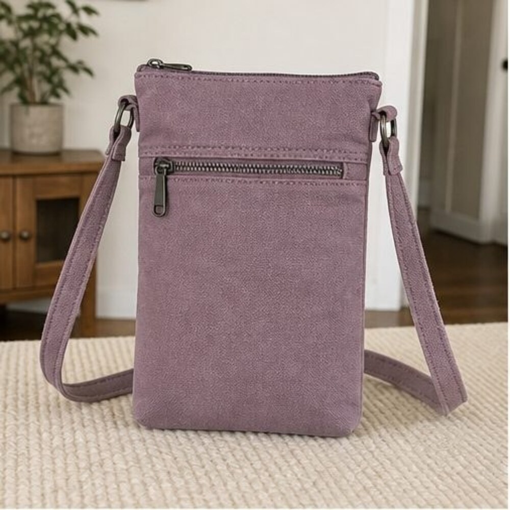 Mauve Nylon Crossbody Bag